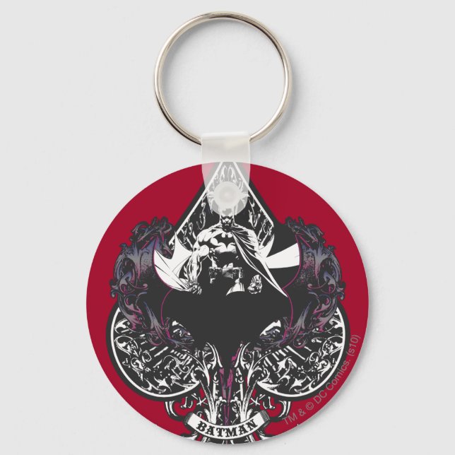 Batman Ace of Spaces Gotisches Wappen Schlüsselanhänger (Vorderseite)