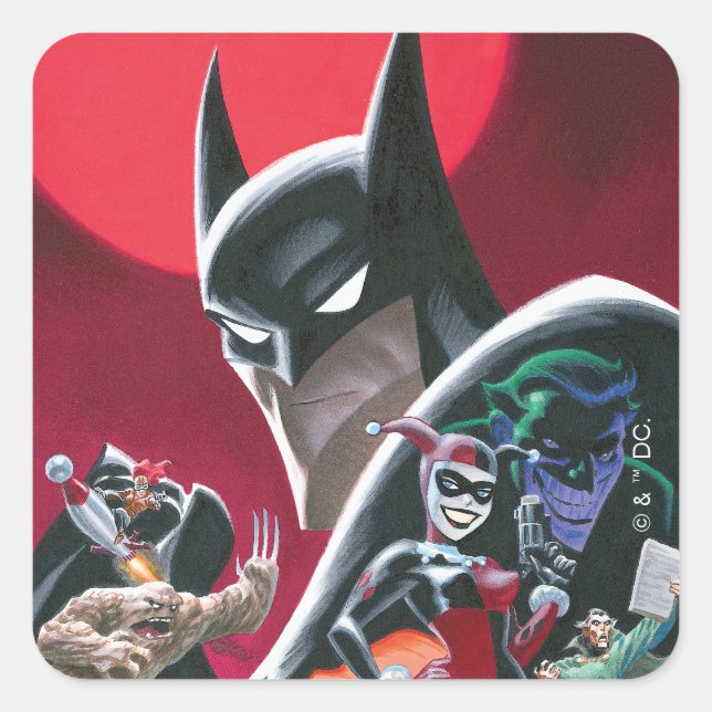 Batman Adventures Dangerous Dames & Demons Quadratischer Aufkleber (Vorderseite)