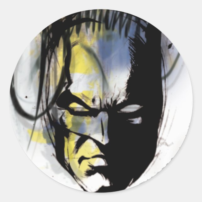 Batman Airbrush Portrait Runder Aufkleber (Vorderseite)