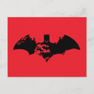 Batman and Gotham Silhouette Bat Logo Postcard Einladungspostkarte