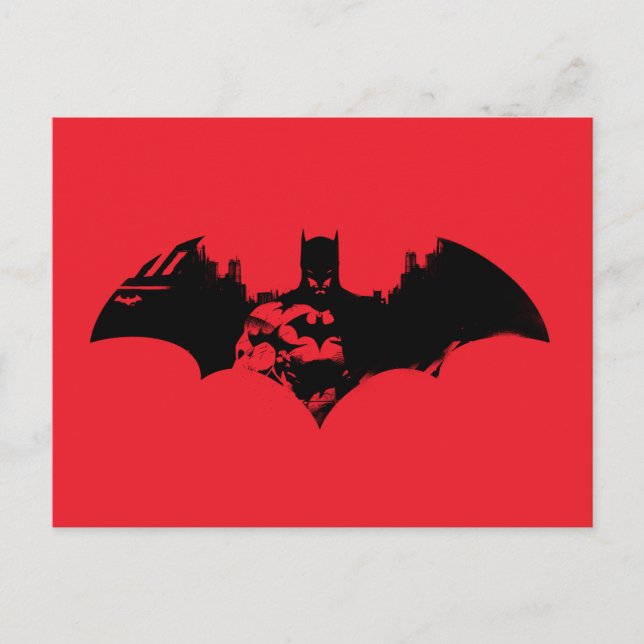Batman and Gotham Silhouette Bat Logo Postcard Einladungspostkarte (Vorderseite)