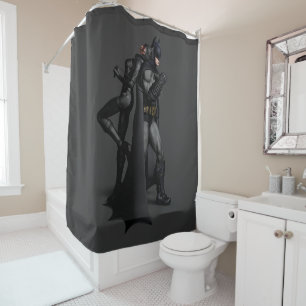 Batman Arkham City Batman und Catwoman Duschvorhang
