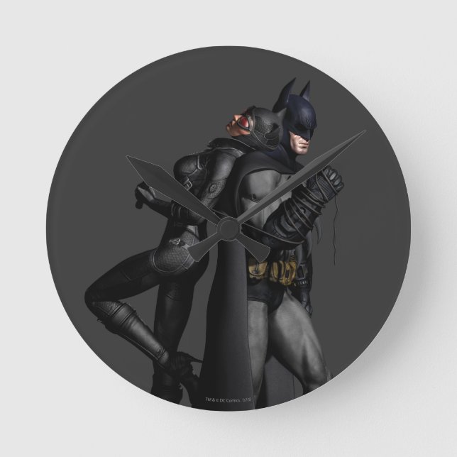 Batman Arkham City | Batman und Catwoman Runde Wanduhr (Vorderseite)