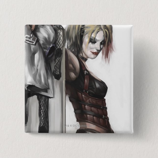 Batman Arkham City | Harley Quinn Illustration Button (Vorderseite)