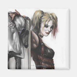 Batman Arkham City   Harley Quinn Illustration Magnet