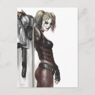 Batman Arkham City   Harley Quinn Illustration Postkarte