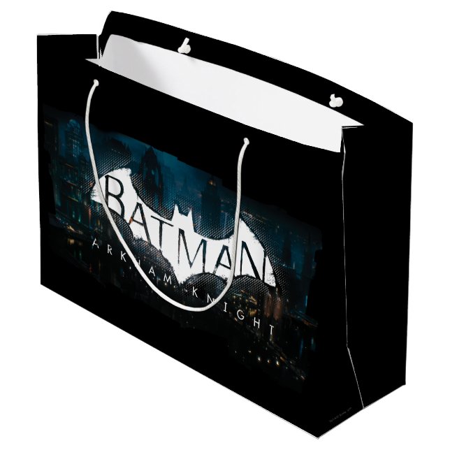 Batman Arkham Knight Gotham Logo Große Geschenktüte (Rückseite Schrägansicht)