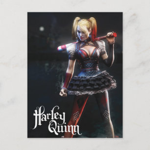 Batman Arkham Knight   Harley Quinn mit Bat Postkarte
