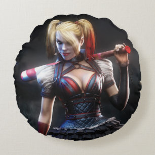 Batman Arkham Knight   Harley Quinn mit Bat Rundes Kissen