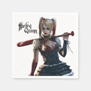 Batman Arkham Knight   Harley Quinn mit Bat Serviette