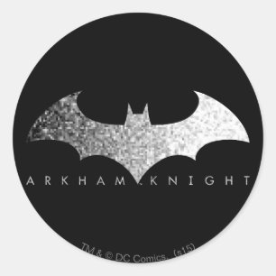 Batman Arkham Knight Pixel Logo Runder Aufkleber