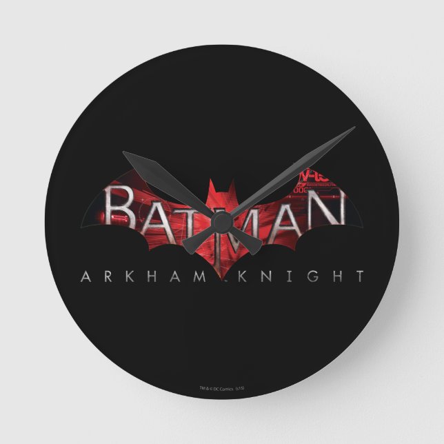 Batman Arkham Knight Red Logo Runde Wanduhr (Vorderseite)