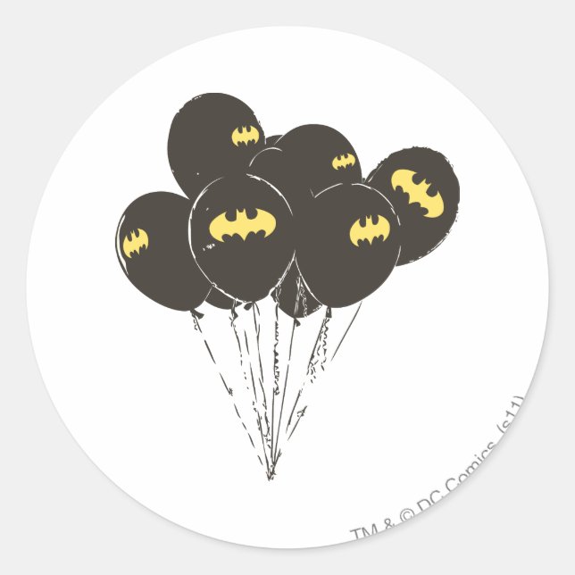 Batman Balloons Runder Aufkleber (Vorderseite)