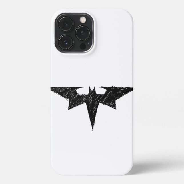 Batman Bat-Signal Logo Sketch iPhone 13 pro m Case iPhone Hülle (Rückseite)