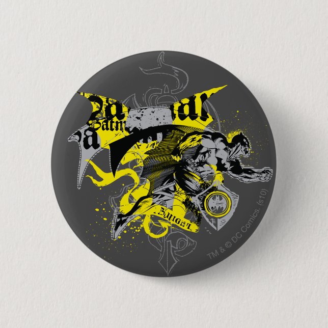 Batman Black and Yellow Collage Button (Vorderseite)