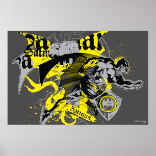 Batman Black and Yellow Collage Poster