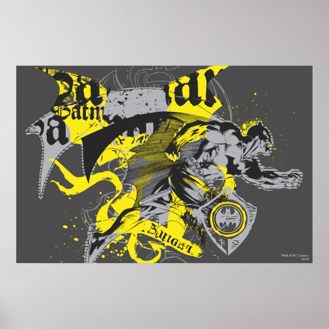 Batman Black and Yellow Collage Poster (Vorne)