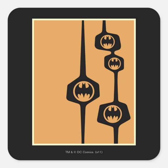 Batman Black Orange Rahmen Quadratischer Aufkleber (Vorderseite)