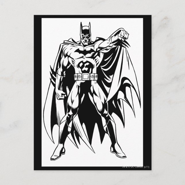 Batman Black und White Front Postkarte (Vorderseite)