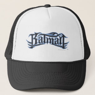 Batman   Blue Black Letters Logo Truckerkappe