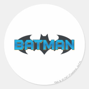 Batman   Blue Name Logo Runder Aufkleber