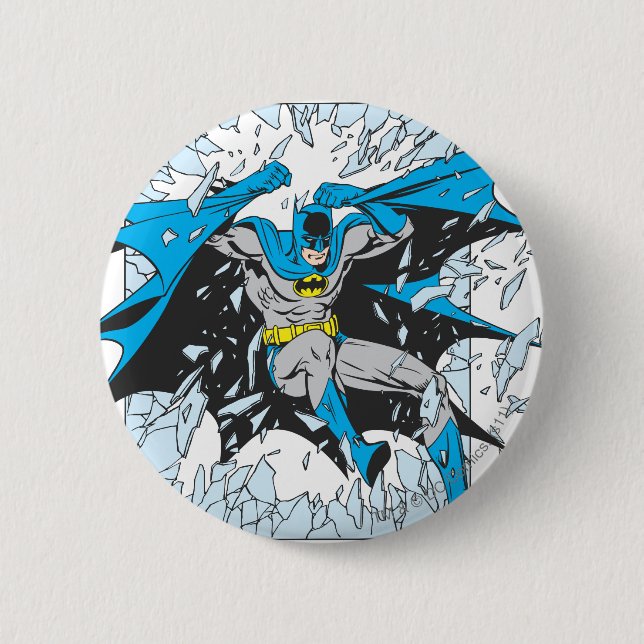 Batman bricht durch Glas Button (Vorderseite)