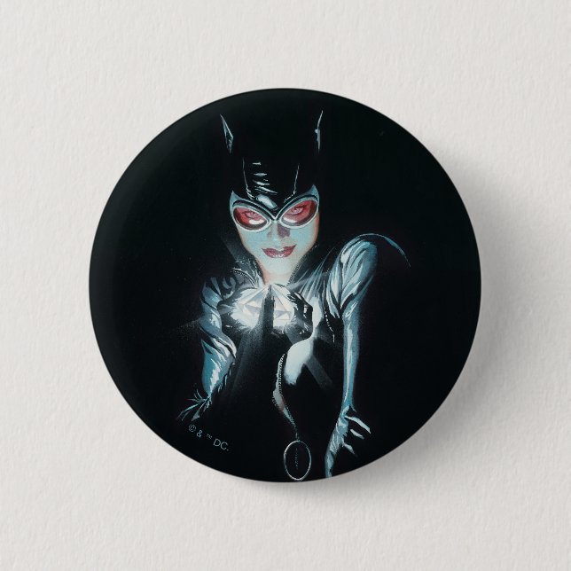 Batman Catwoman Faces of Evil Cover Illustration Button (Vorderseite)