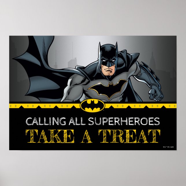 Batman | Chalkboard Geburtstag Nehmen Sie ein Leck Poster (Vorne)