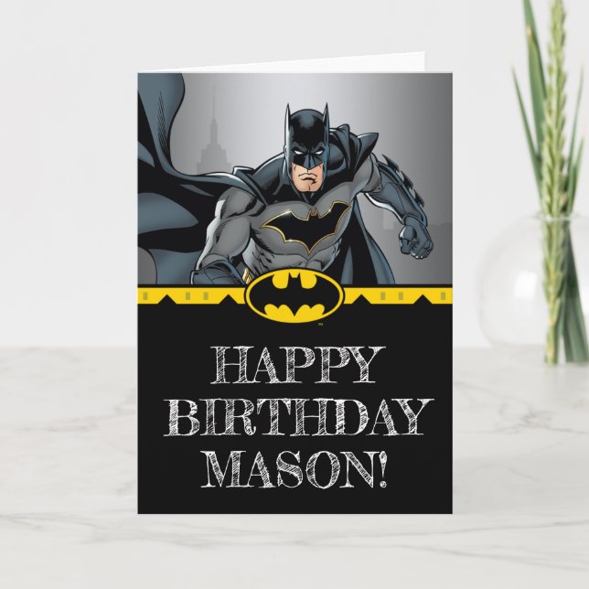Batman | Chalkboard Happy Birthday Card Karte (Vorderseite)