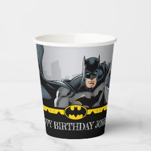Batman   Chalkboard Happy Birthday Pappbecher