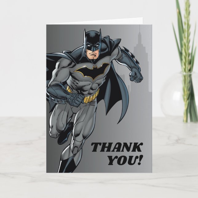 Batman | Chalkboard Happy Birthday Vielen Dank Dankeskarte (Vorderseite)