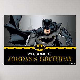Batman   Chalkboard Happy Birthday Willkommen Poster
