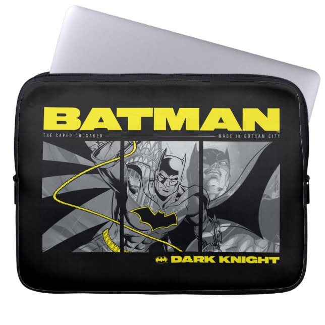 Batman-Comic-Tri-Panel-Grafik Laptopschutzhülle (Vorderseite)