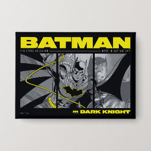 Batman Comic Tri-Panel Graphic Button