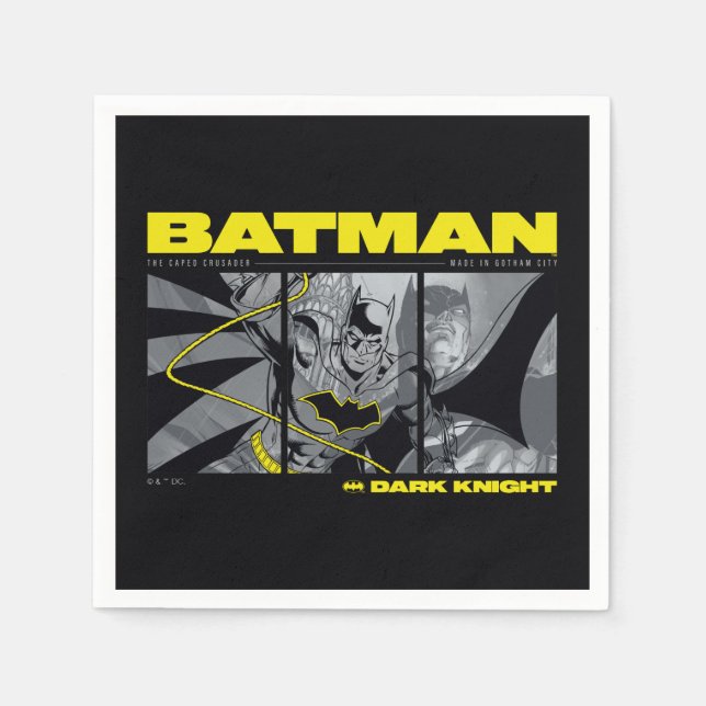 Batman Comic Tri-Panel Graphic Serviette (Vorderseite)