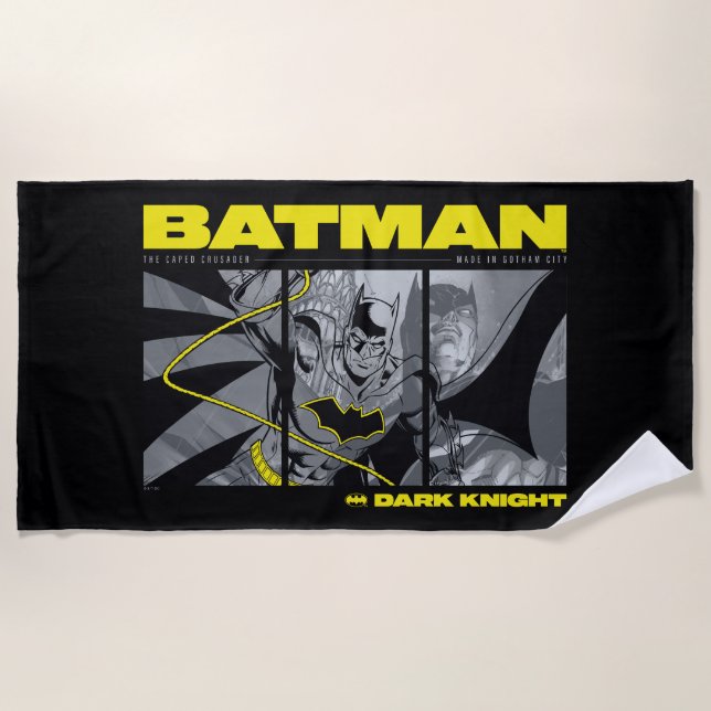 Batman Comic Tri-Panel Graphic Strandtuch (Vorderseite)