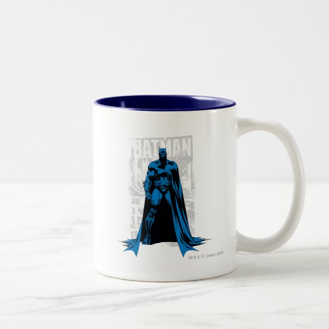 Batman Comic - Vintage Vollansicht Zweifarbige Tasse (Rechts)