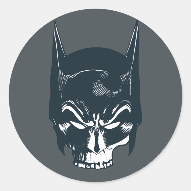 Batman Cowl/Skull-Symbol Runder Aufkleber (Vorderseite)