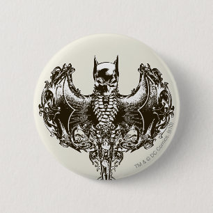 Batman Cowl und Skull Wappen Button