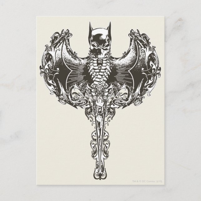 Batman Cowl und Skull Wappen Postkarte (Vorderseite)