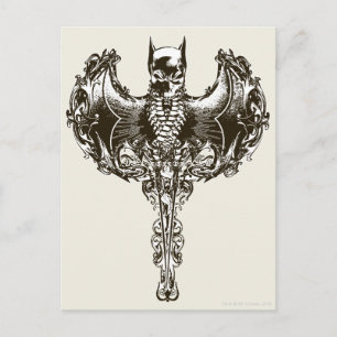 Batman Cowl und Skull Wappen Postkarte