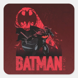 Batman Crimson Bat Signal Quadratischer Aufkleber