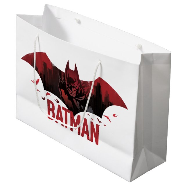 Batman Crimson Gotham Icon Große Geschenktüte (Vorderseite Schrägansicht)