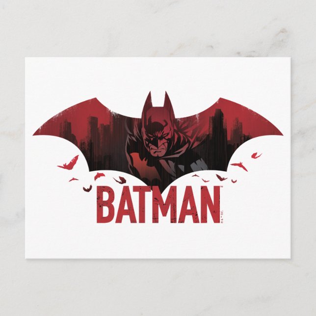 Batman Crimson Gotham Icon Postkarte (Vorderseite)