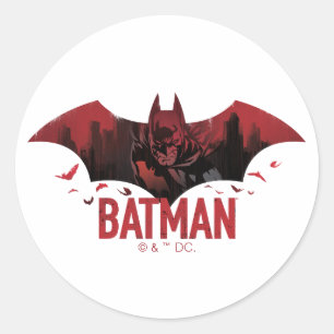 Batman Crimson Gotham Icon Runder Aufkleber