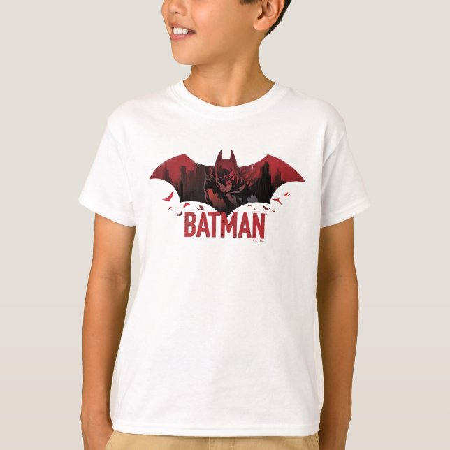 Batman Crimson Gotham Icon T-Shirt (Vorderseite)