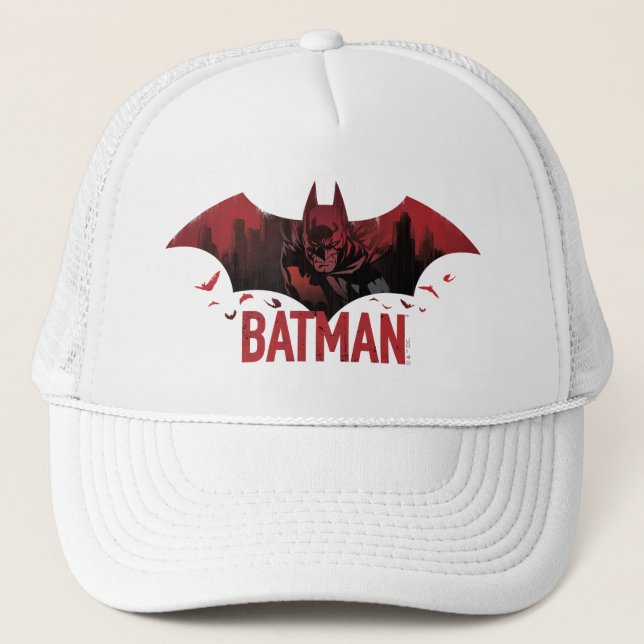 Batman Crimson Gotham Icon Truckerkappe (Vorderseite)