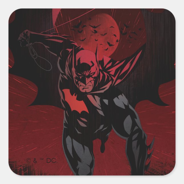 Batman Crimson Leap Quadratischer Aufkleber (Vorderseite)