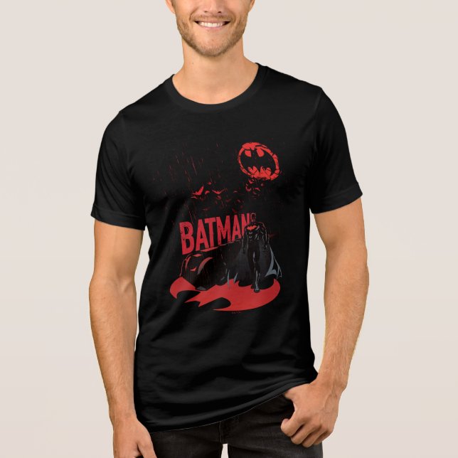 Batman Crimson Rain Tri-Blend Shirt (Vorderseite)