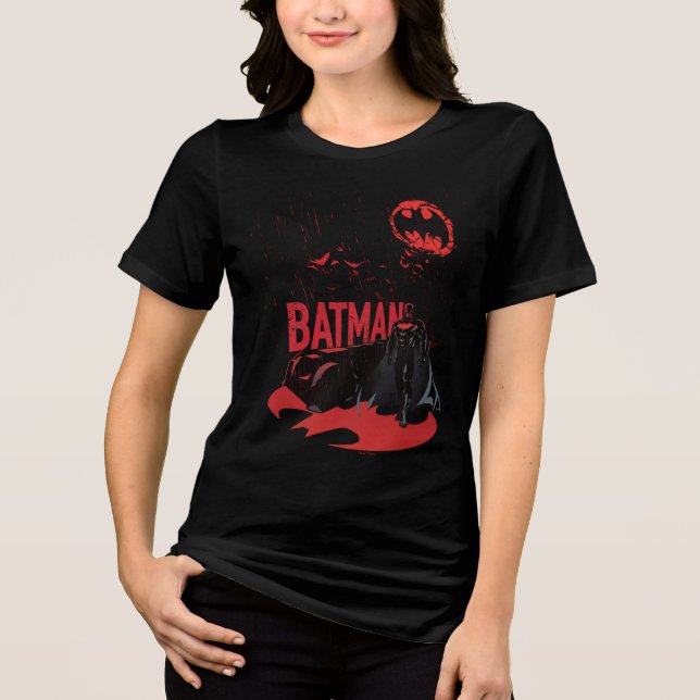 Batman Crimson Rain Tri-Blend Shirt (Vorderseite)